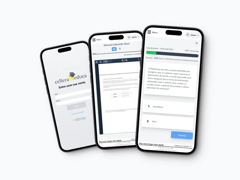 Avaliação interativa em dispositivo móvel em um LMS Graphis
